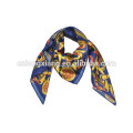 Custom Design Fashion 2015 Spring Ladies Large Square Satin Pattern Silk Head Scarf